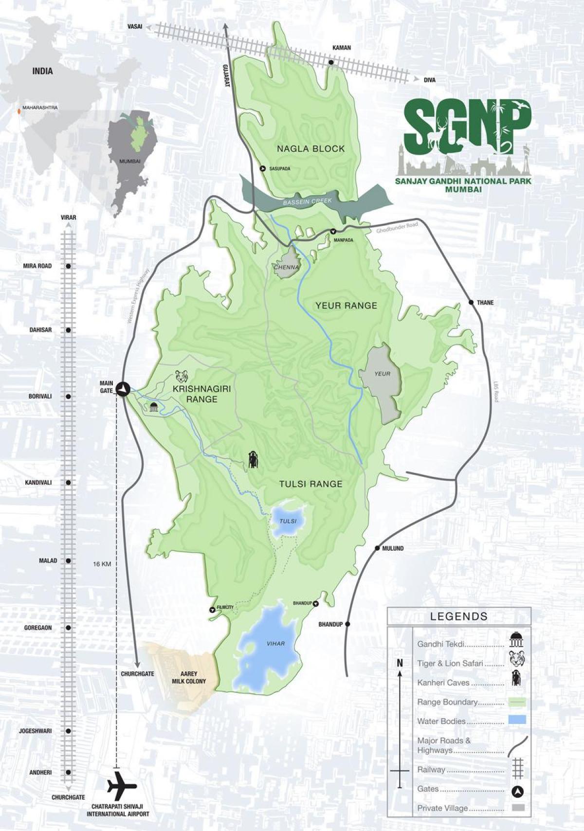 Borivali الحديقة الوطنية خريطة