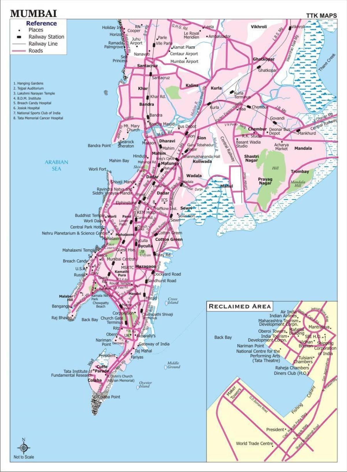 خريطة الطريق من مدينة مومباي