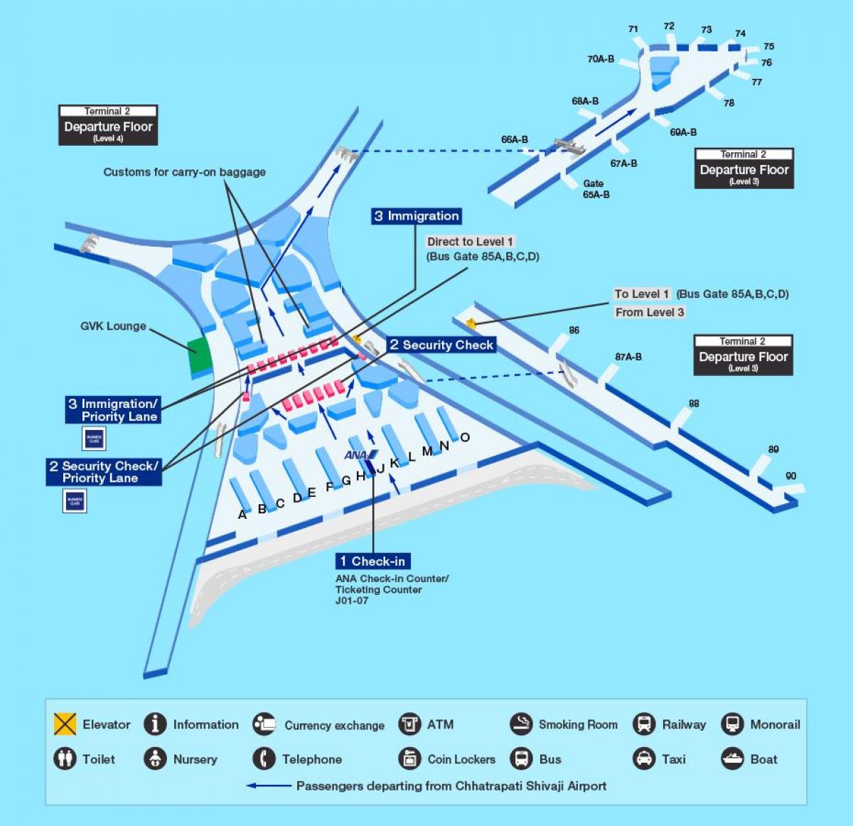 مطار مومباي الدولي المبنى رقم 2 خريطة