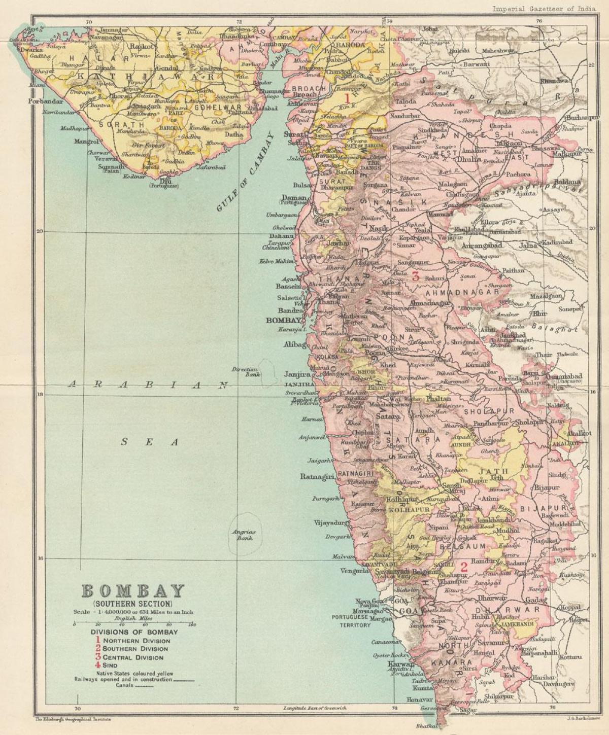 خريطة بومباي الرئاسة