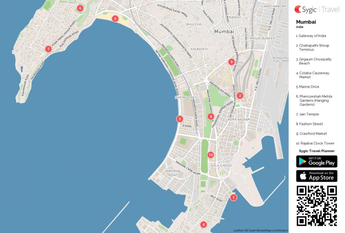 مومباي الخريطة لمشاهدة معالم المدينة